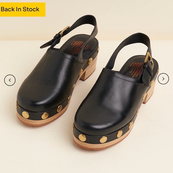 Charlotte Stone Pink Leather Mules with Gold Accents - Picture 14 of 16